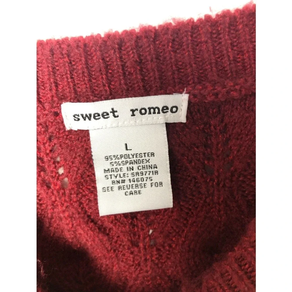 Sweet romeo popcorn knit crew neck pullover‎ sweater Large Blogger